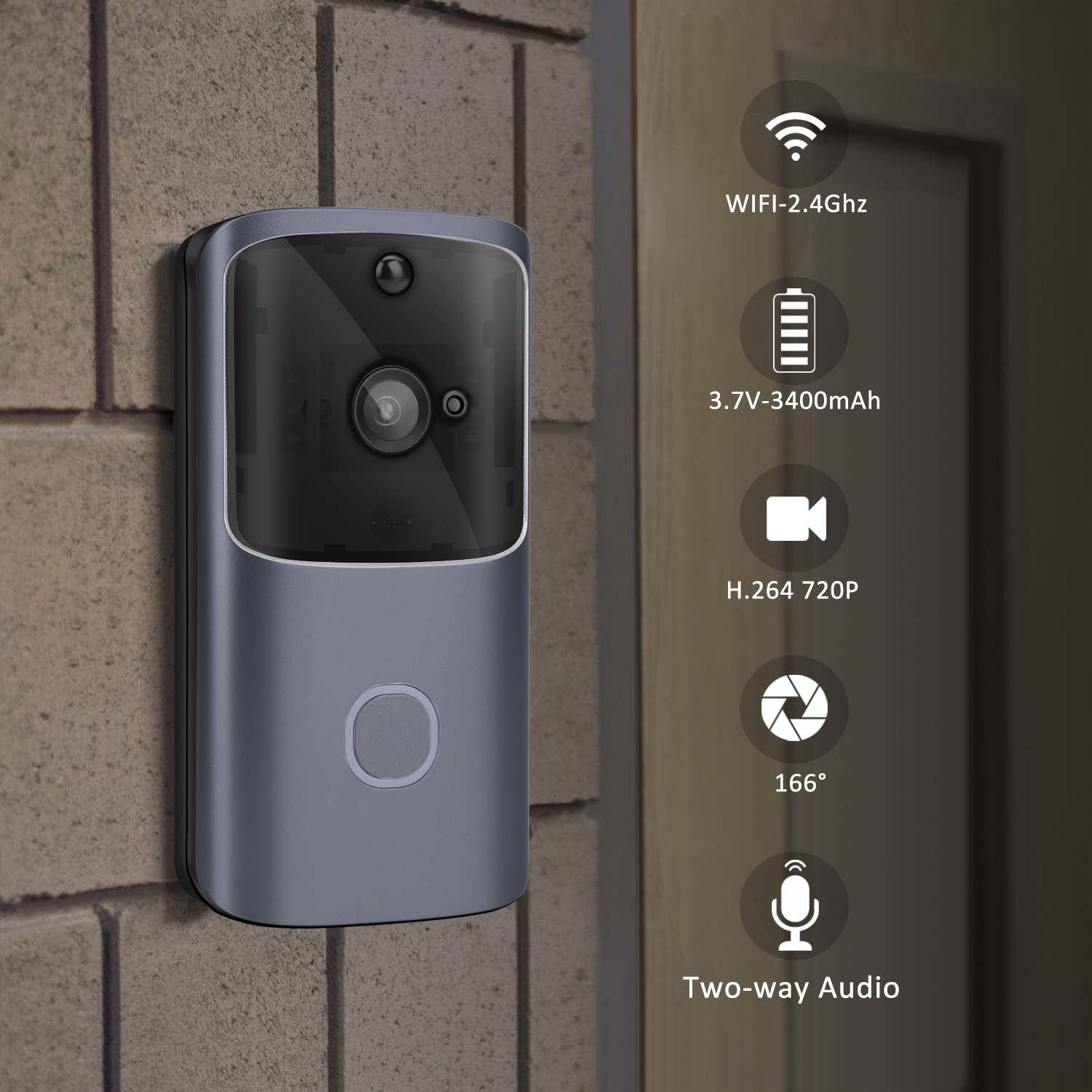Hot Selling M10 Smart wifi video doorbell camera Security IP Video Door Bell Cameras Wireless Ring Wifi Doorbell