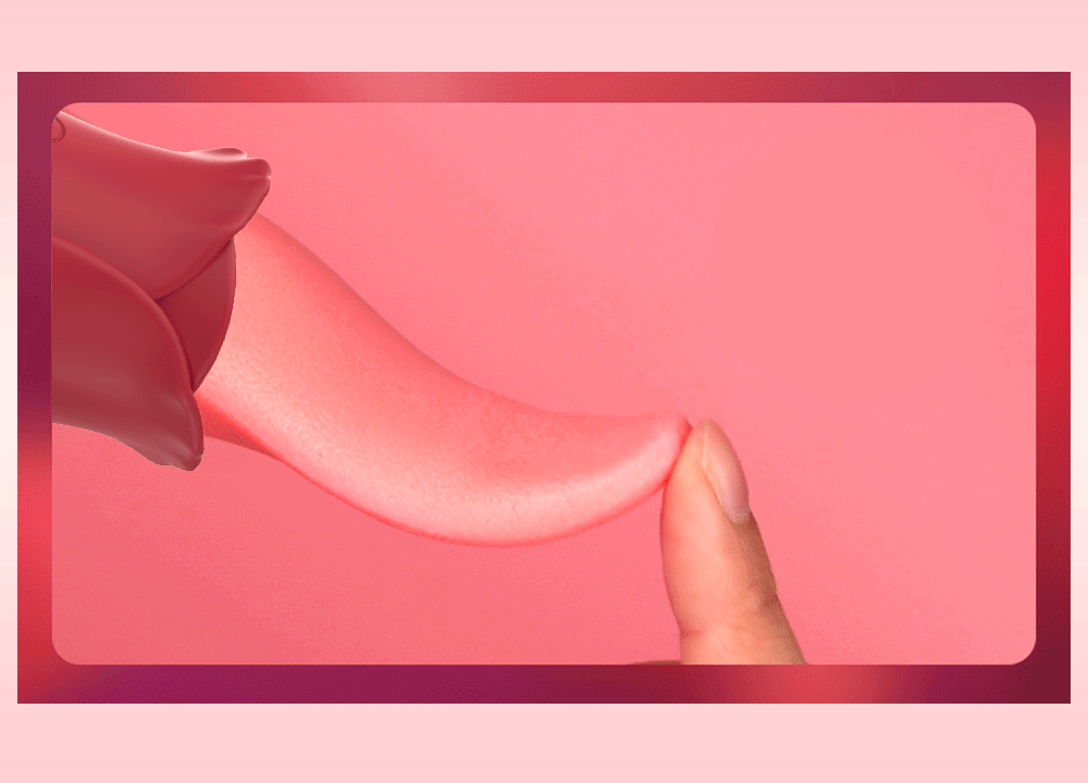 Realistic Licking Tongue Rose Vibrators,10 Speeds Rose Sex Stimulator for Women