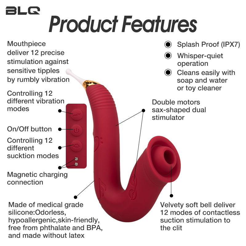 Stimulateurs de clitoris au design élégant en forme de sax