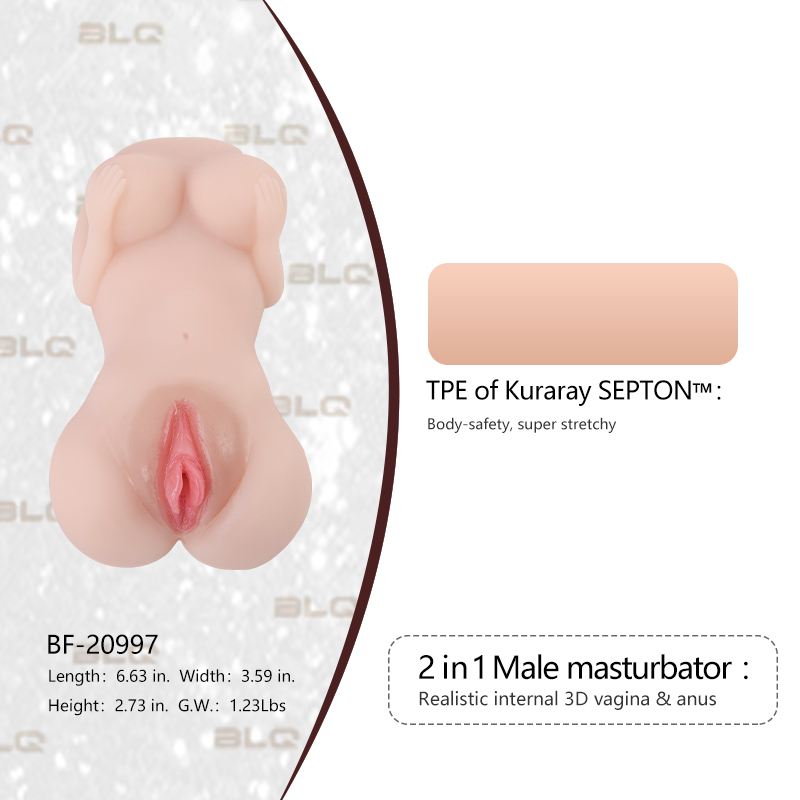 BF-20997 2 in 1 Textured Vaginal Anal Pocket Pussy