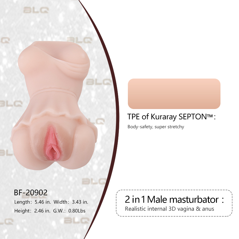 BF-20993 2 Trous Réaliste Vagin Et Serré Anus Pocket Pussy Masturbateur Masculin